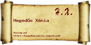 Hegedűs Xénia névjegykártya